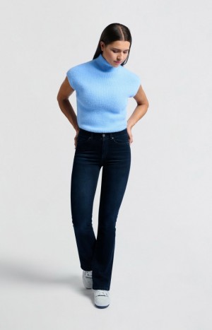 YAYA Flared denim mid waist - L32 Jeans Damen Blau | XGTKSOJ-56