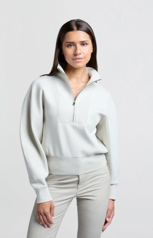 YAYA Oversized with high neck, long sleeves and loose fit Pullover Damen Grau | POZCJMT-97