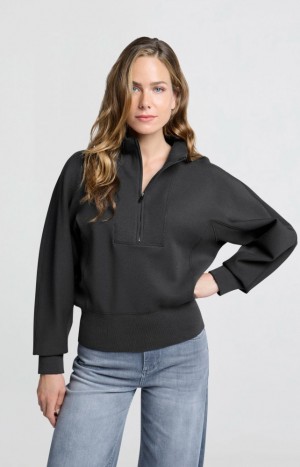 YAYA Oversized with high neck, long sleeves and loose fit Pullover Damen Dunkelgrau | CKYQZAL-65