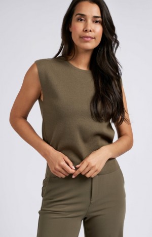 YAYA Sleeveless with round neck, regular fit and cutout Pullover Damen Grau | EWMSFBA-79