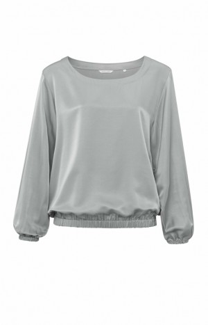 YAYA Top with long sleeves, regular fit and a round neck Oberteile Damen Grau | KJPBRAU-32
