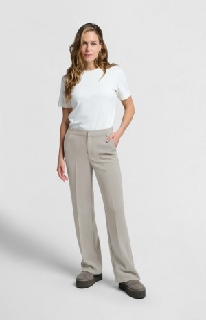YAYA Woven wide legs and elastic waistband Hosen Damen Braun | OIZAYNM-09