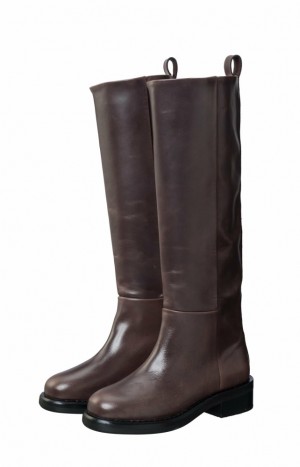 YAYA leather Stiefel Damen Braun | RHKXULE-80